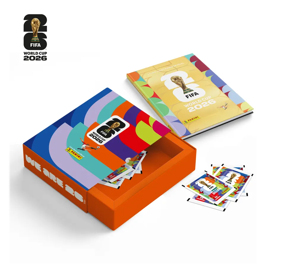 Copa Do Mundo 2026 - BOX Luva Premium Torcida - 1 Álbum Capa Dura Ouro + 40 Envelopes - FIFA WORLD CUP 2026