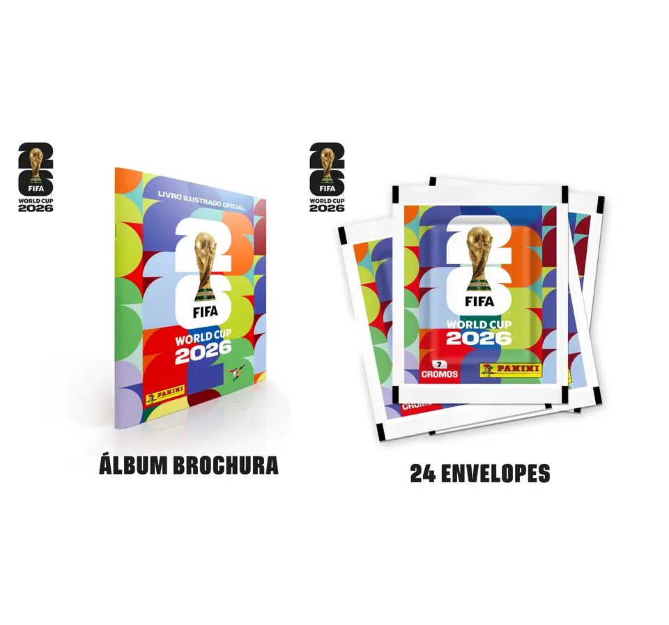 Combo Copa do Mundo 2026 – Álbum Brochura + 24 Envelopes